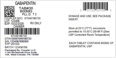 Label (31722 167 05 Gabapentin 800mg 67046 1667 30)